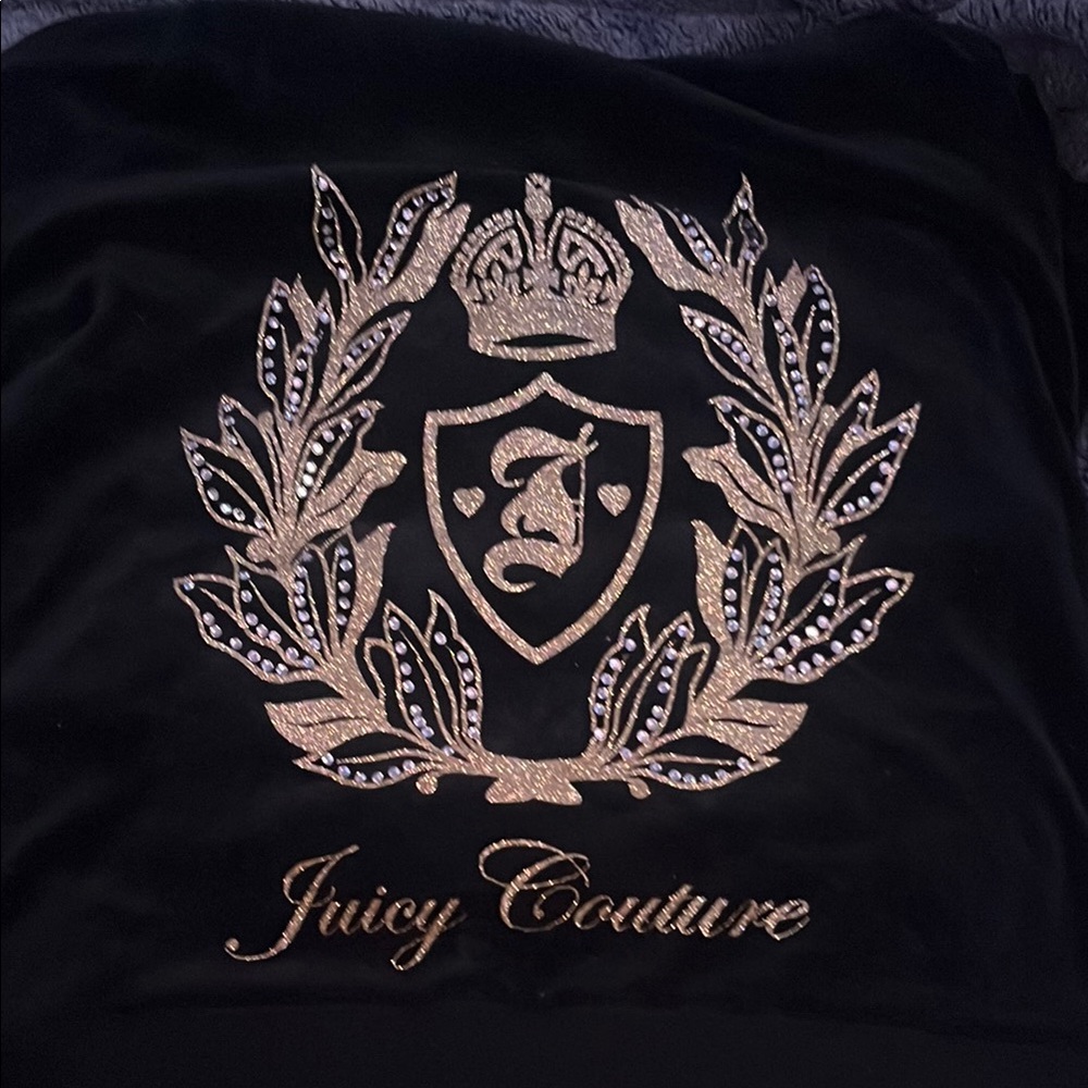 Juicy Couture Black and Gold Embellished Top